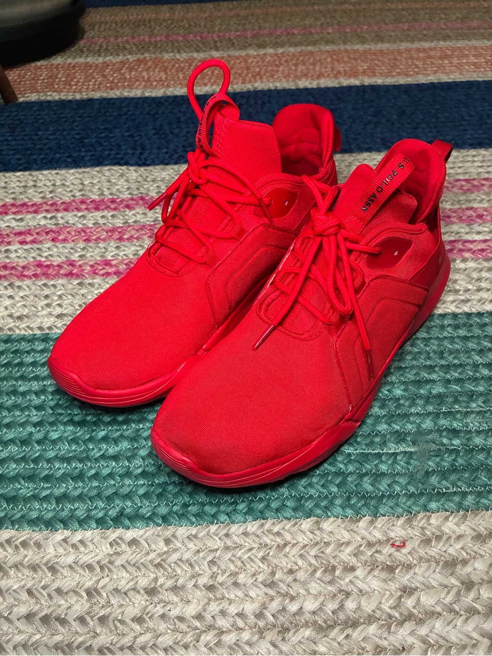 U.S. Polo Assn. All-Red Mesh Athletic Knit Sneakers - Women's Size 9M - Picture 4 of 7